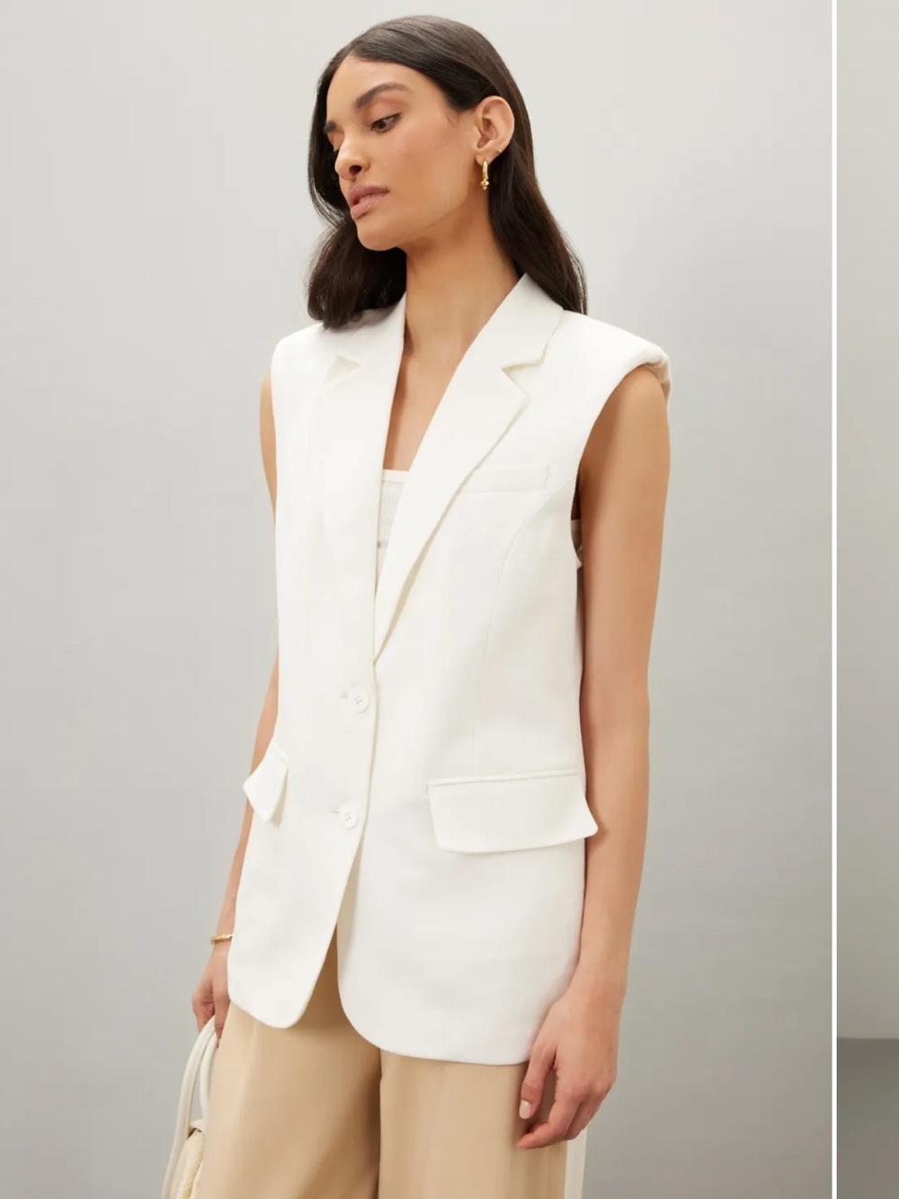 Endless Rose Oversized Linen Sleeveless Blazer